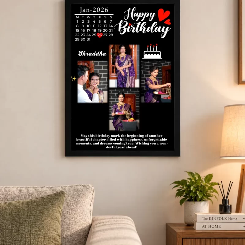 Birthday Memories Personalized Photo Frame – 4 Photos